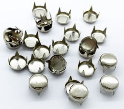 [10751] Tachas níquel redondas semi bombé 8mm x 25un.