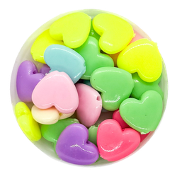 [10233] Plástico infantil pastel corazón liso 15mm x 10gr.