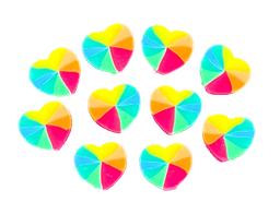 [10215] Fimo corazón multicolo color x 5 un.