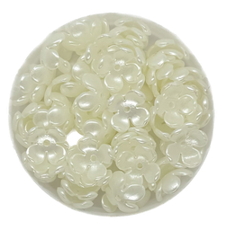 [10439] Perla de río plástica flor calota 10mm #01 x 10gr.
