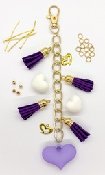 [12251] Set Llavero corazón Violeta