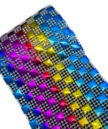 [11840] Falso strass c/forma multicolor x 1 mt.
