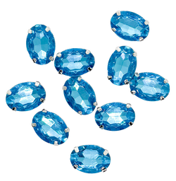 [11574] Gema engarzada oval celeste brillo 10x14 mm x 10un.