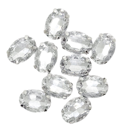 [11574] Gema engarzada oval plata 10x14 mm x 10un.