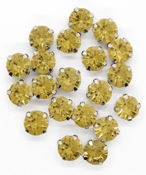[11024] Gema engarzada redonda dorado brillo 10mm x 20un.