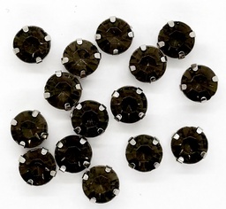 [12137] Gema engarzada redonda gris humo brillo 8mm x 25un.