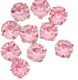 [12137] Gema engarzada redonda rosa brillo 8mm x 25un.