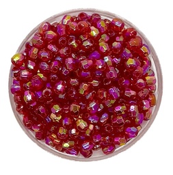 [10212] Perla transparente AB hex. rojo 4mm x 10gr.