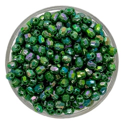 [10212] Perla transparente AB hex. verde oscuro 4mm x 10gr.