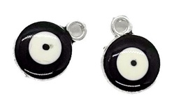 [12130] Dije ojo turco esmaltado negro 10mm x 2 un.