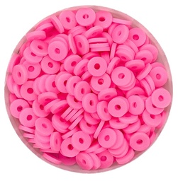 [12246] Argollita fimo 6mm a granel rosa barbie x 10 grs.