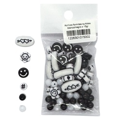 [12263] Acrílico mix formitas blanco/negro x 15gr