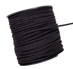 [A40] Cordón de gamuza negro 3mm x 100 yardas