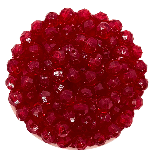 [10297] Bolita acrílica facetada rojo 6mm x 10g