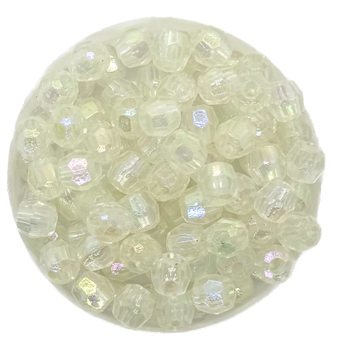 [10299] Bolita acrílica facetada transp. tornasol 8mm x 10g