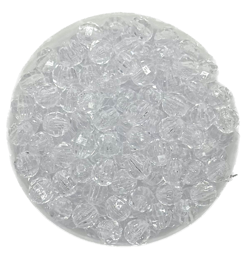 [10297] Bolita acrílica facetada transparente 6mm x 10g