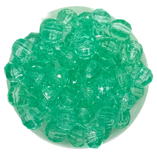 [10299] Bolita acrílica facetada verde agua 8mm x 10g