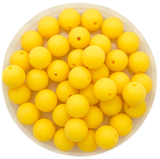 [10746] Bolita acrílico engomada amarillo  8mm x 10g
