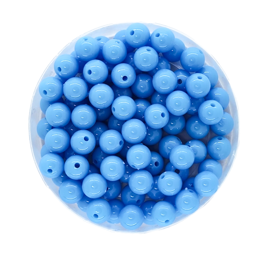 [10293] Bolita acrílico lisa celeste bandera 6mm x 10g