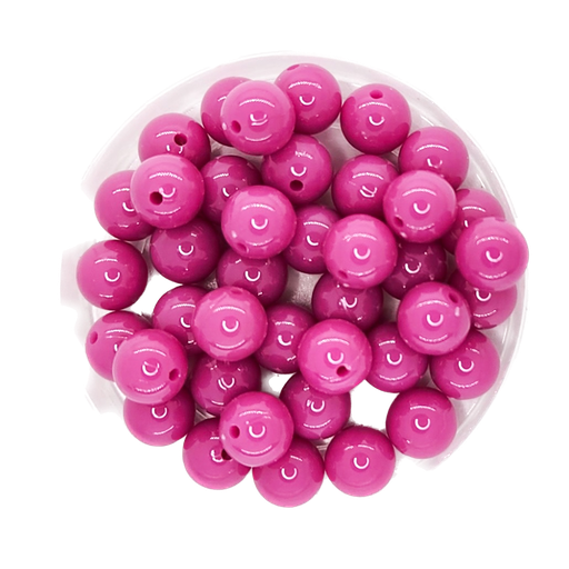 [10293] Bolita acrílico lisa fucsia (2) 8mm x 10g