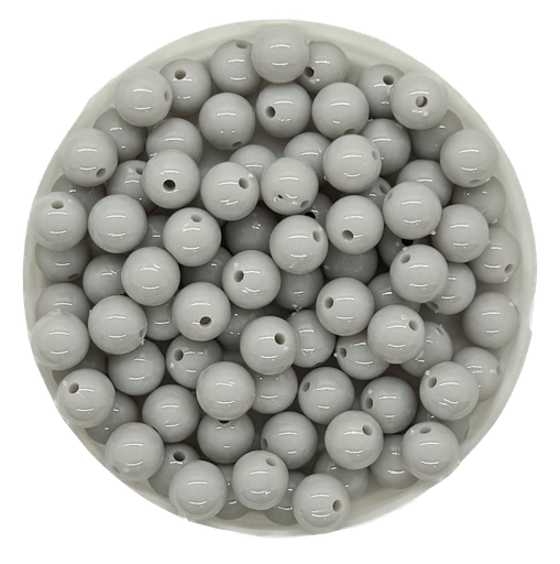 [10293] Bolita acrílico lisa gris claro 6mm x 10g