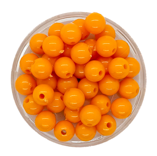 [10293] Bolita acrílico lisa naranja (2) 8mm x 10g