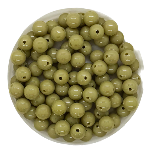 [10293] Bolita acrílico lisa oliva 6mm 