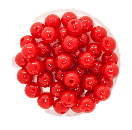 [10293] Bolita acrílico lisa rojo 8mm x 10g
