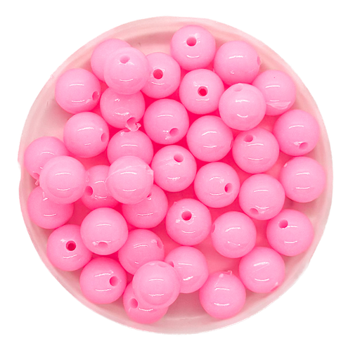 Bolita acrílico lisa rosa barbie 8mm