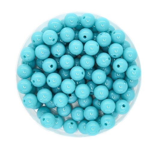 [10293] Bolita acrílico lisa turquesa claro 6mm x 10g