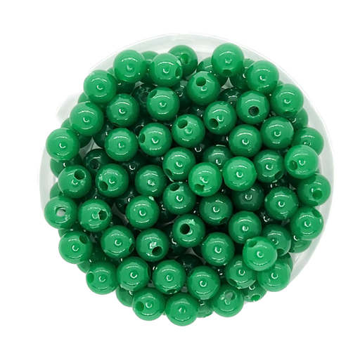 [10293] Bolita acrílico lisa verde brillante 6mm x 10g