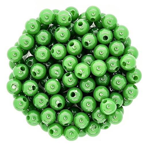 [10293] Bolita acrílico lisa verde brillante 6mm x 10g