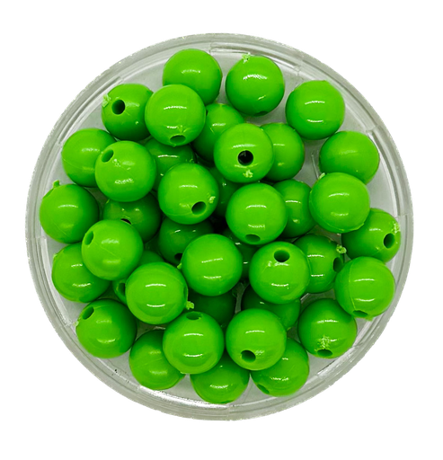 [10293] Bolita acrílico lisa verde manzana 8mm x 10gr
