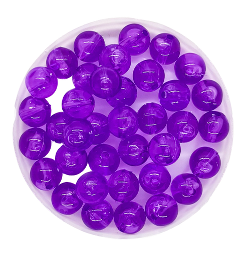[10293] Bolita acrílico lisa violeta transp. 8mm x 10g