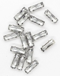 [11031] Gema engarzada rectangular plata 5x15mm x 50un.