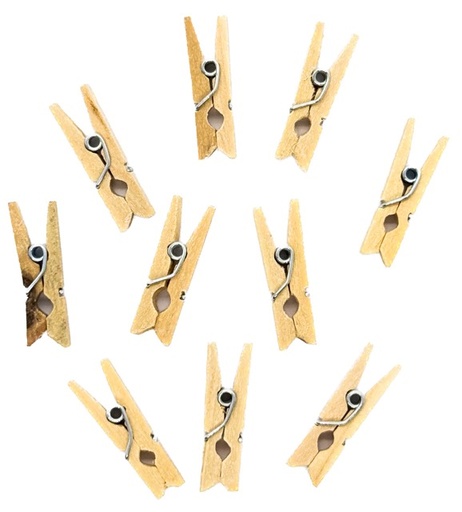 [10338] Broches de madera 25mm natural x 10 un.
