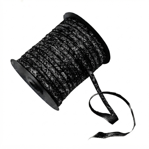 Cinta glitter 5mm negra 