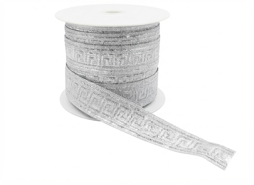 [11925] Cinta guarda lurex 25mm plateado x 1mt.