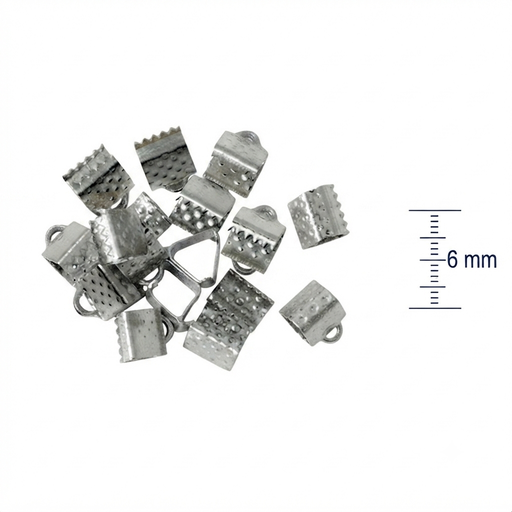 [10621] Cocodrilo metal plateado 6mm x 10g.