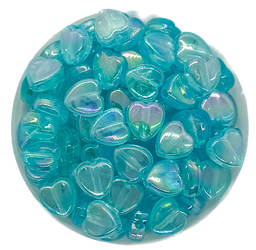 [12165] Corazón plástico aqua tornasol 8mm x 10gr.