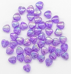 [12165] Corazón plástico lila tornasol 8mm x 10gr.