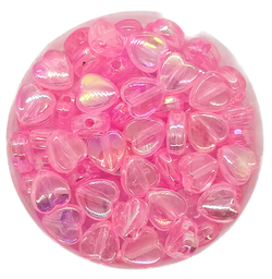 [12165] Corazón plástico rosa tornasol 8mm x 10gr.