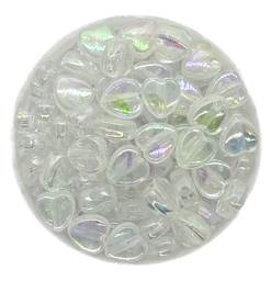 [12165] Corazón plástico transparente tornasol 8mm x 10gr.