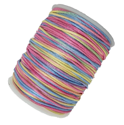 Cordón de seda multicolor pastel 2mm 