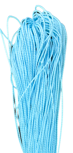 [12158] Cordón encerado 1mm celeste bebé x 10 mts.