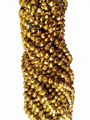 [10642] Cristal de roca 6mm dorado metalizado (GF)