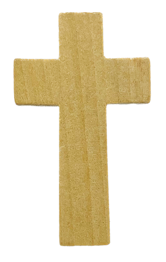 [11754] Cruz madera 42x24mm beige x 6 un.