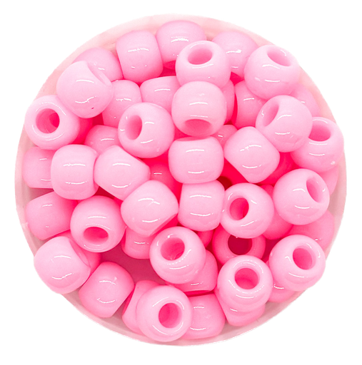 [10102] Cuentas acrílico pase ancho rosa 10mm x 10grs.