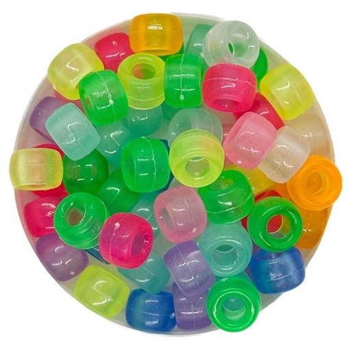 [11762] Cuentas pase ancho brillan en la osc. 10mm x 10gr.