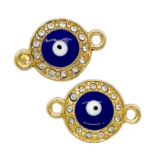[12205] Dije fundición dorado ojo turco c/strass x 2 un. (2)
